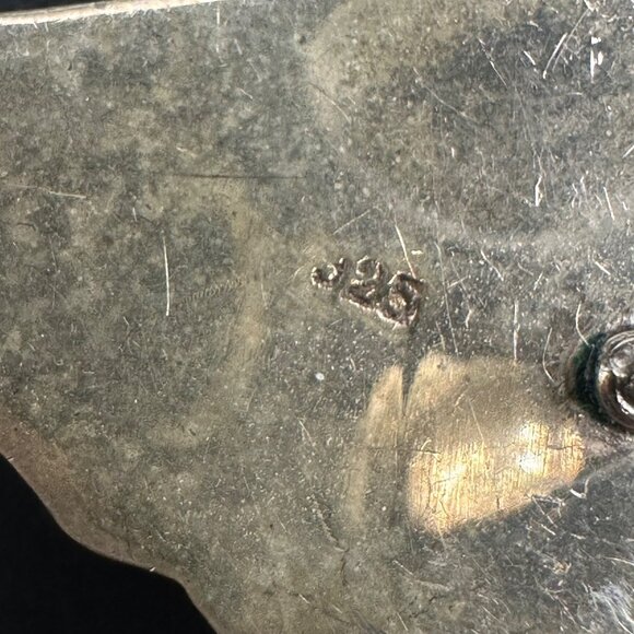 Vintage Sterling Silver Seashell Fan Earrings 925 Nautical Beach Jewelry Hollow - Picture 4 of 8